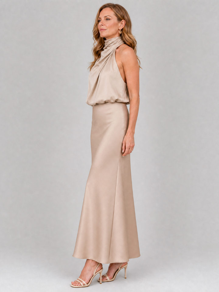 NOPAL | DRAPED MIDI DRESS FOR WOMEN