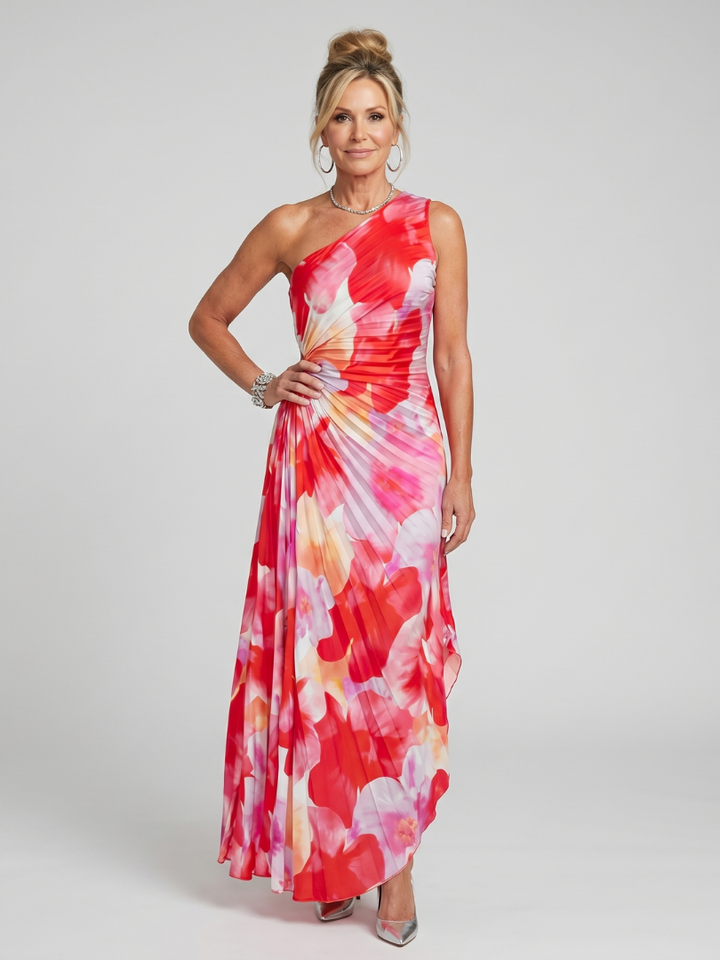 TAYA | ONE-SHOULDER MIDI DRESS FOR WOMEN