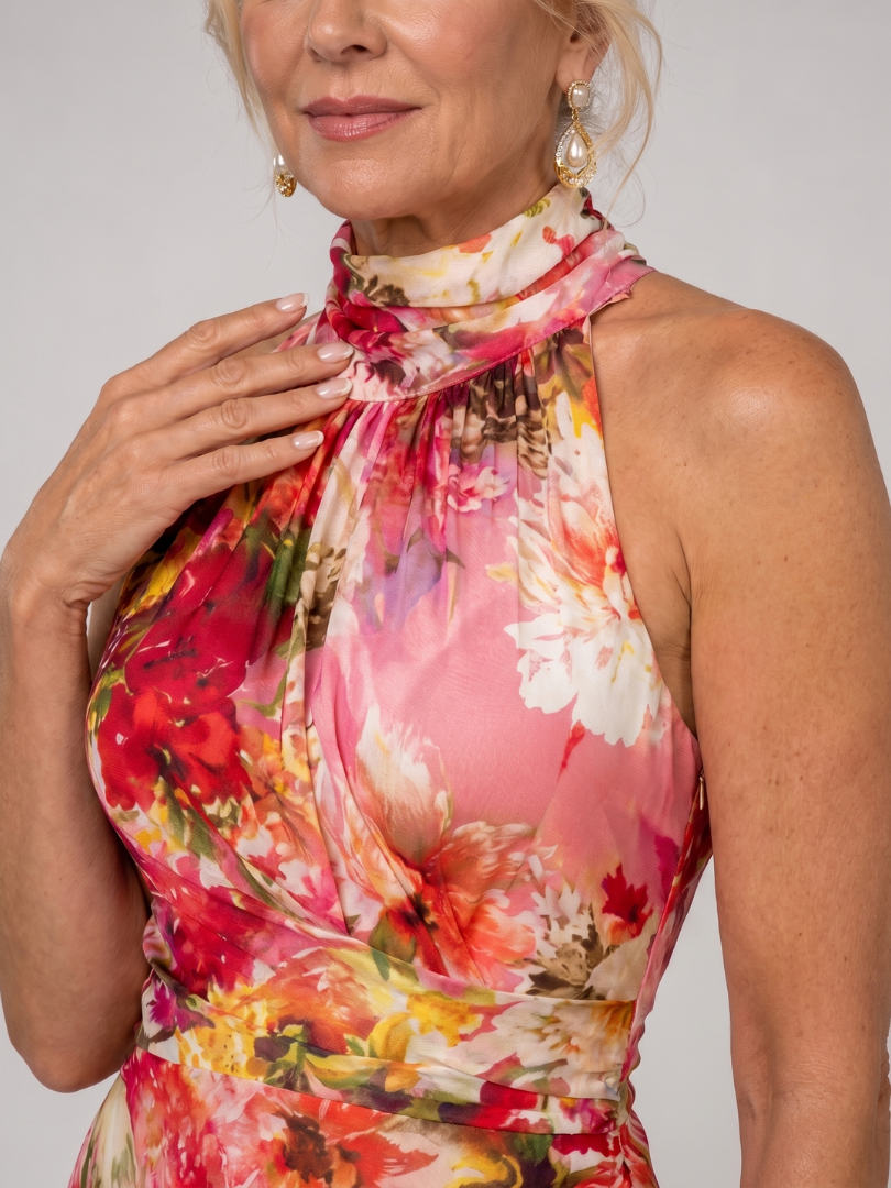 ELISABETTA | FLORAL HALTER MAXI DRESS FOR WOMEN