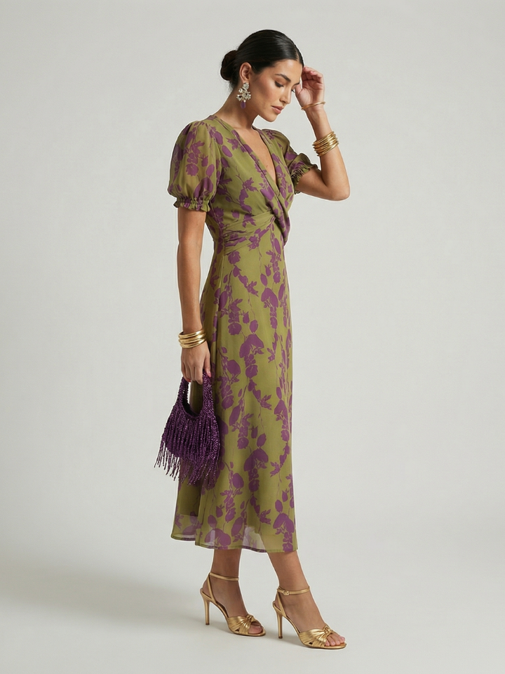 VIREL | FLORAL MIDI DRESS FOR WOMEN