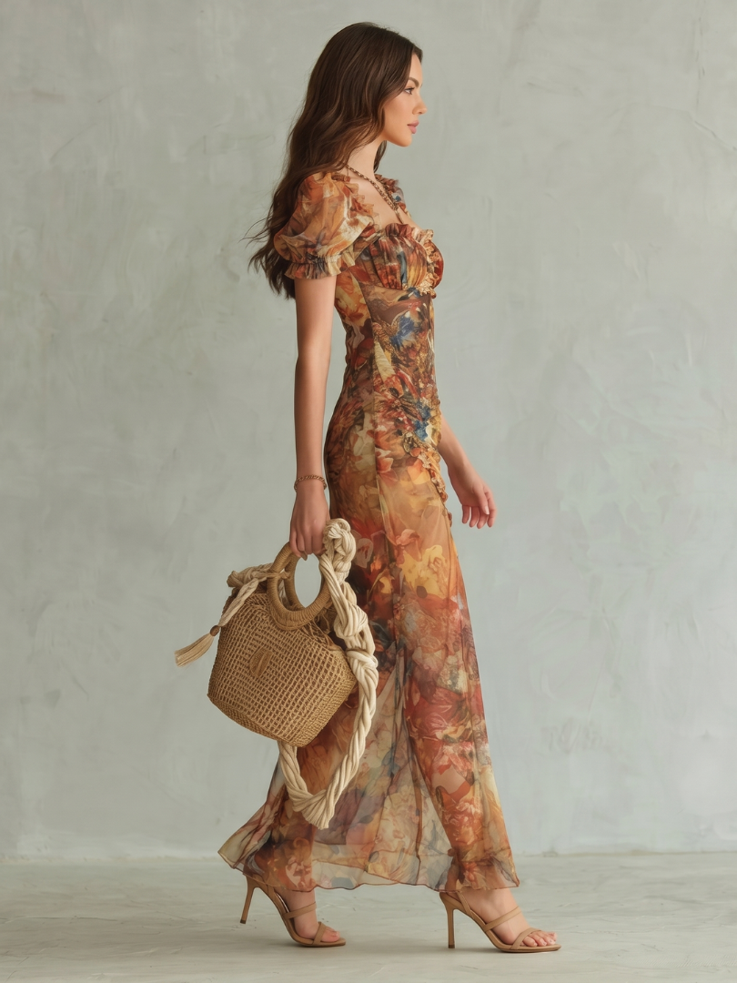 SKY | RUFFLE MIDI DRESS FOR WOMEN