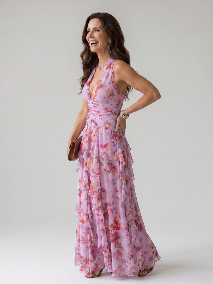 NORI | FLORAL HALTER MAXI DRESS FOR WOMEN
