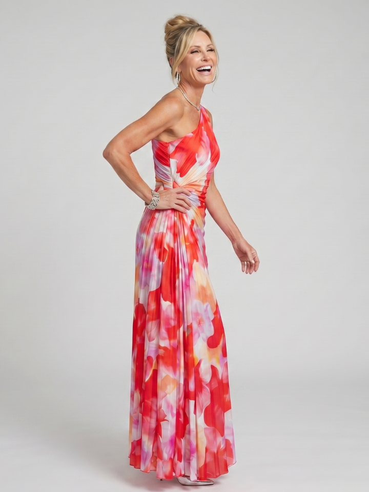 TAYA | ONE-SHOULDER MIDI DRESS FOR WOMEN