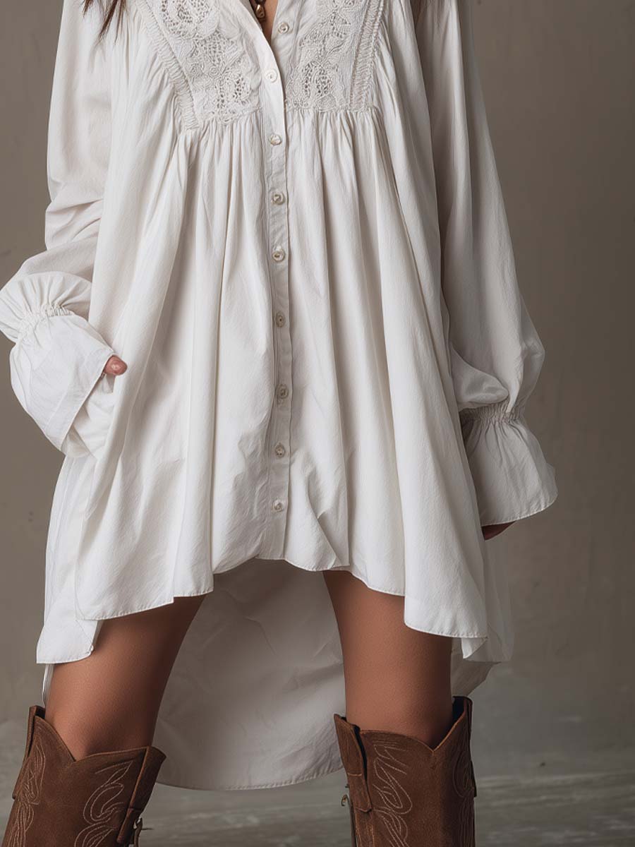 Lucia | Lace Detail Shirt Dress