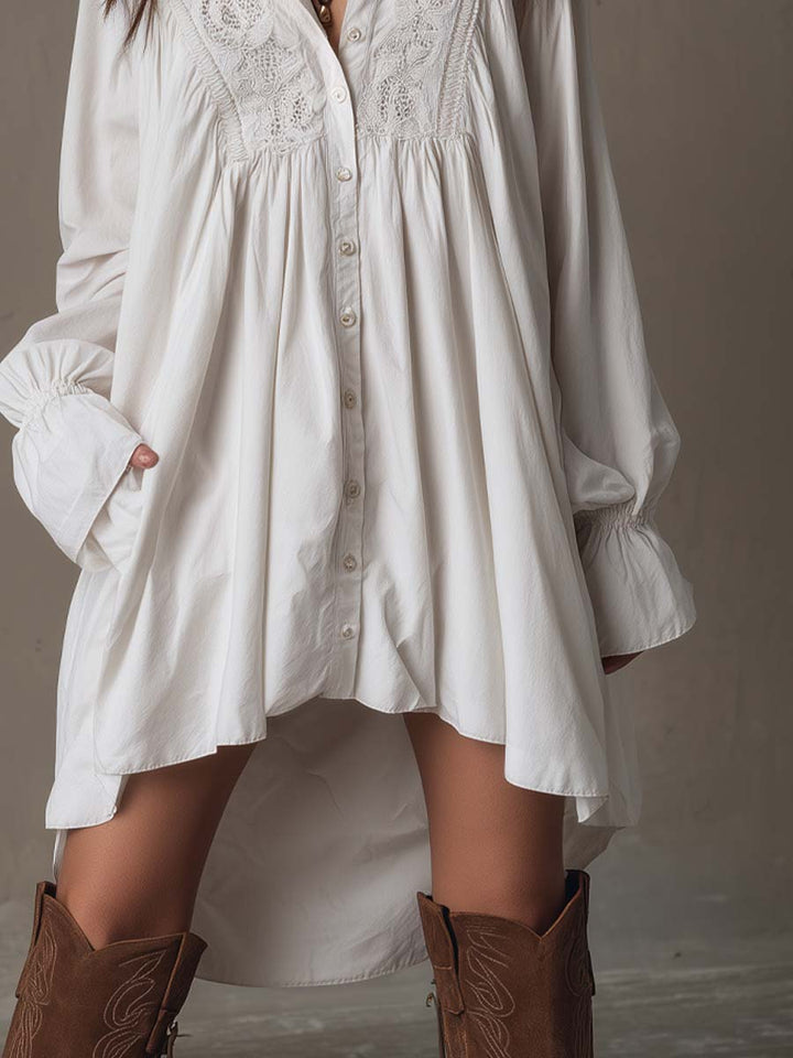 Lucia | Lace Detail Shirt Dress