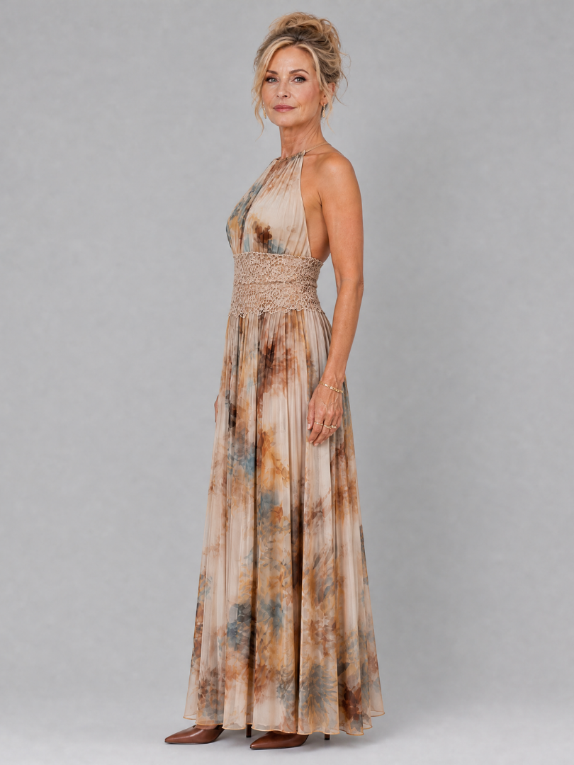 ELAVENUE | HALTER MAXI DRESS FOR WOMEN