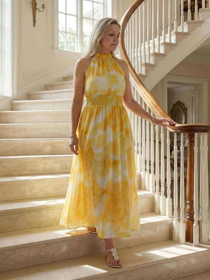 SYLIN | HALTER MIDI DRESS FOR WOMEN