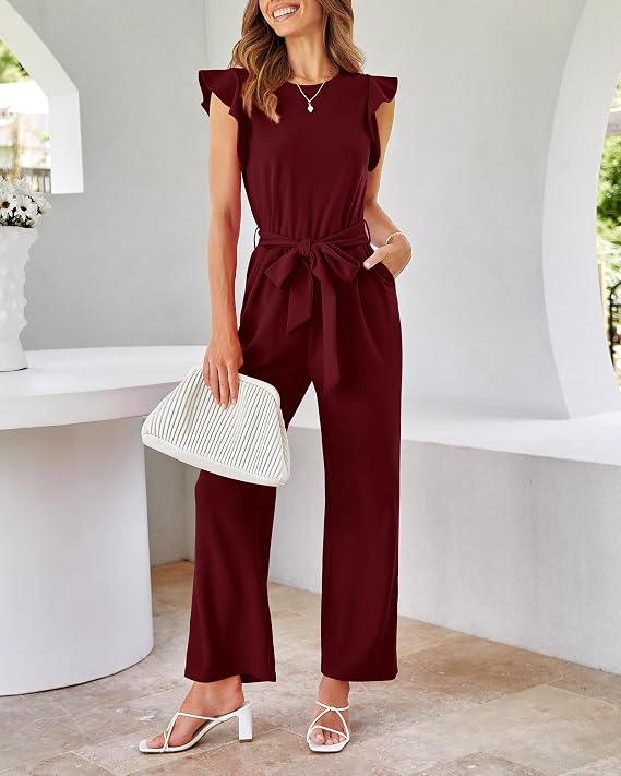 Victoria - Belted Wide-Leg Jumpsuit