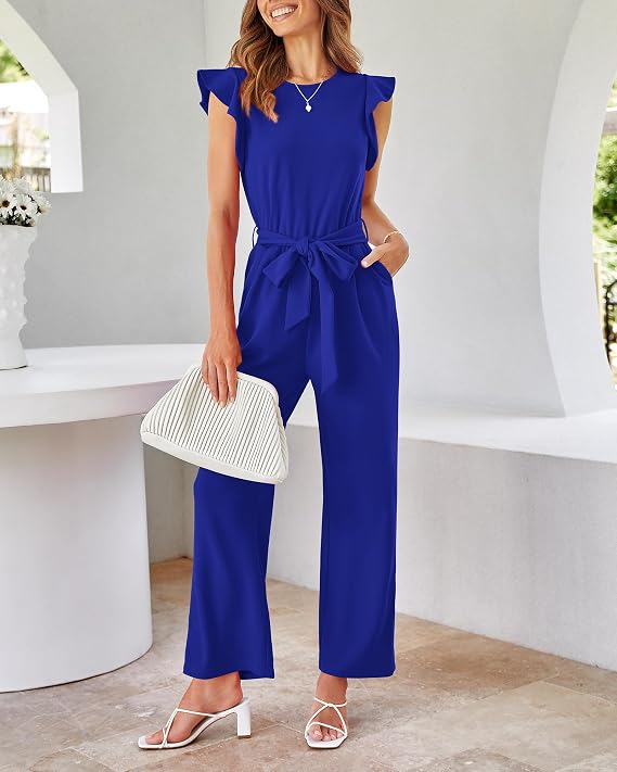 Victoria - Belted Wide-Leg Jumpsuit