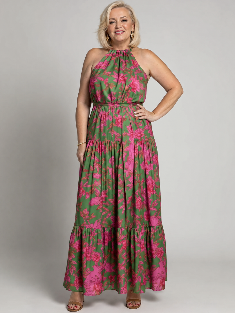 ROWEN | DRAPED HALTER DRESS FOR WOMEN