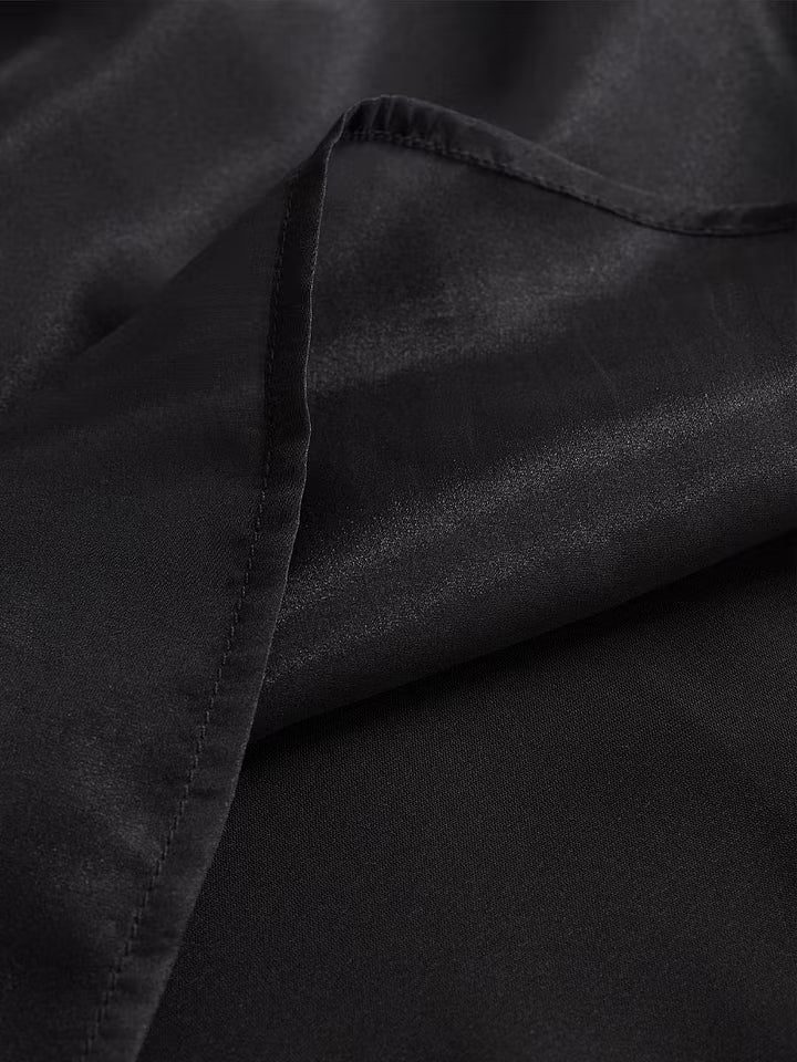 Elegant Black Chiffon High Neck Blouse