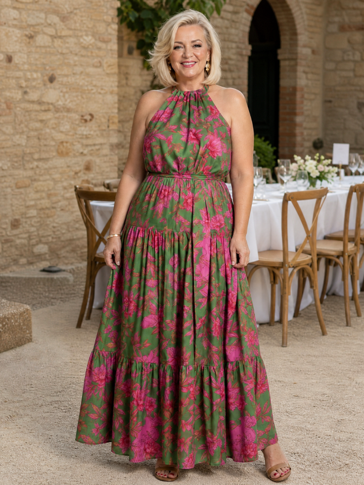 ROWEN | DRAPED HALTER DRESS FOR WOMEN