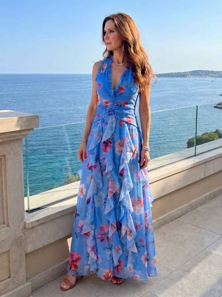 NORI | FLORAL HALTER MAXI DRESS FOR WOMEN