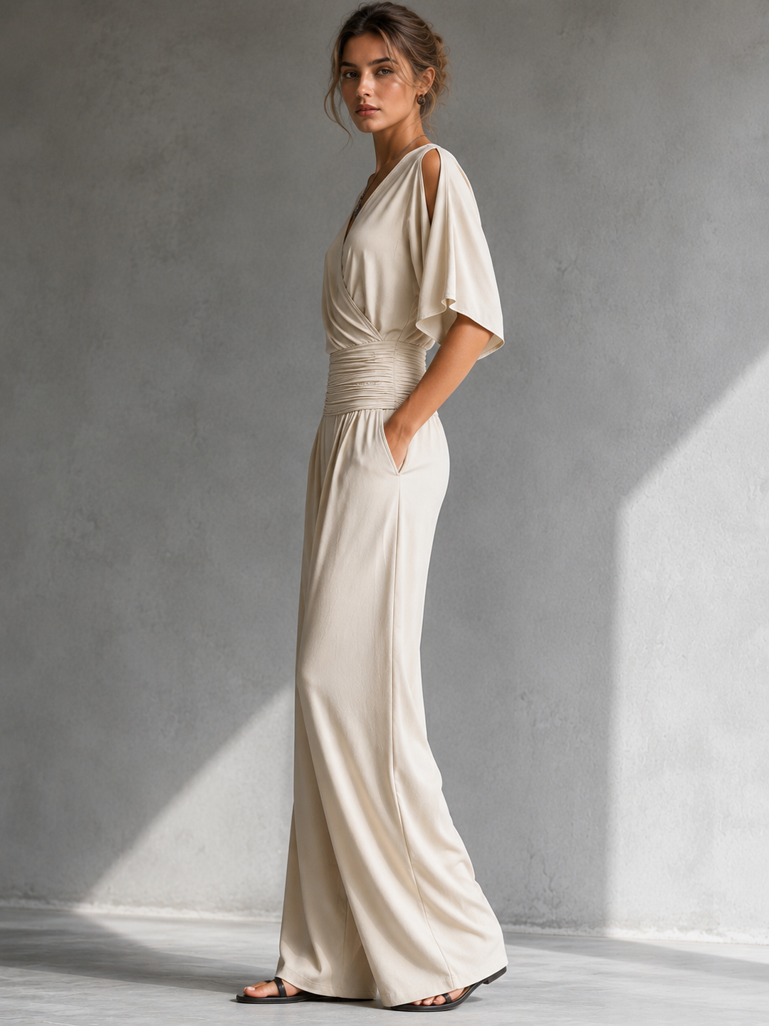 Alia | Elegant combination with wrap effect and wide legs