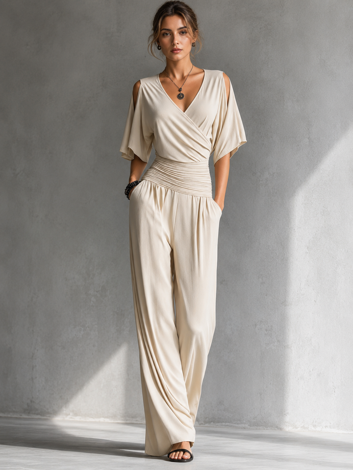 Alia | Elegant combination with wrap effect and wide legs