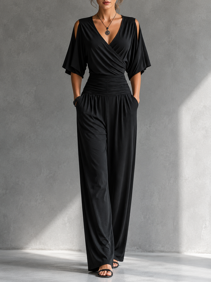 Alia | Elegant combination with wrap effect and wide legs