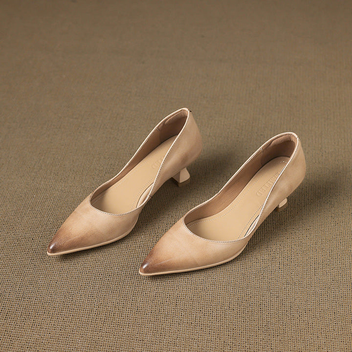 Calenne Leather Cat Heels