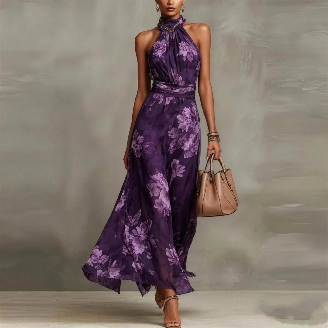 Vanna™ | Floral Halter Maxi Dress