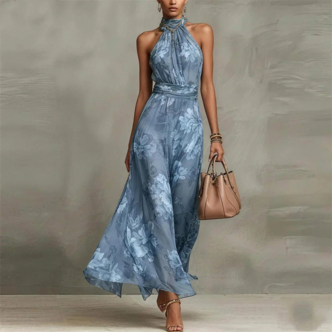 Vanna™ | Floral Halter Maxi Dress
