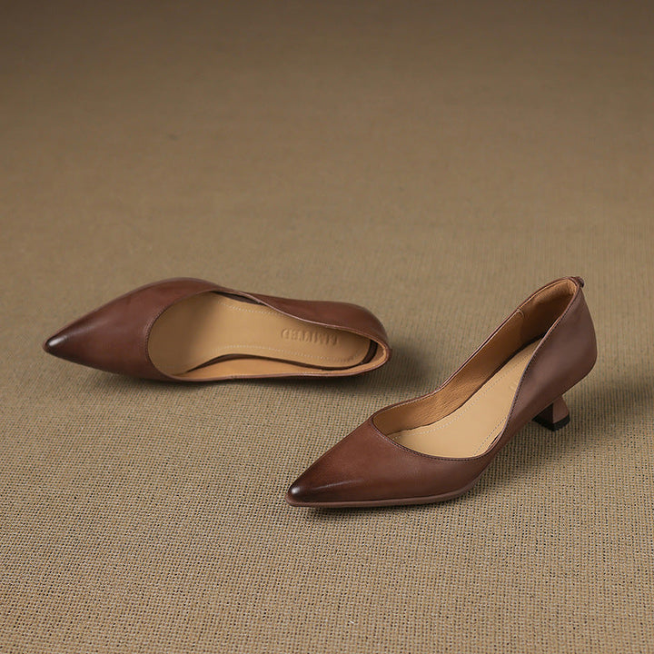 Calenne Leather Cat Heels
