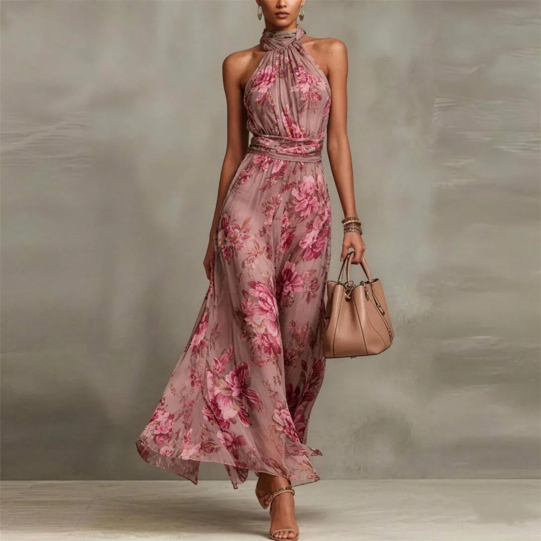 Vanna | Floral Halter Maxi Dress