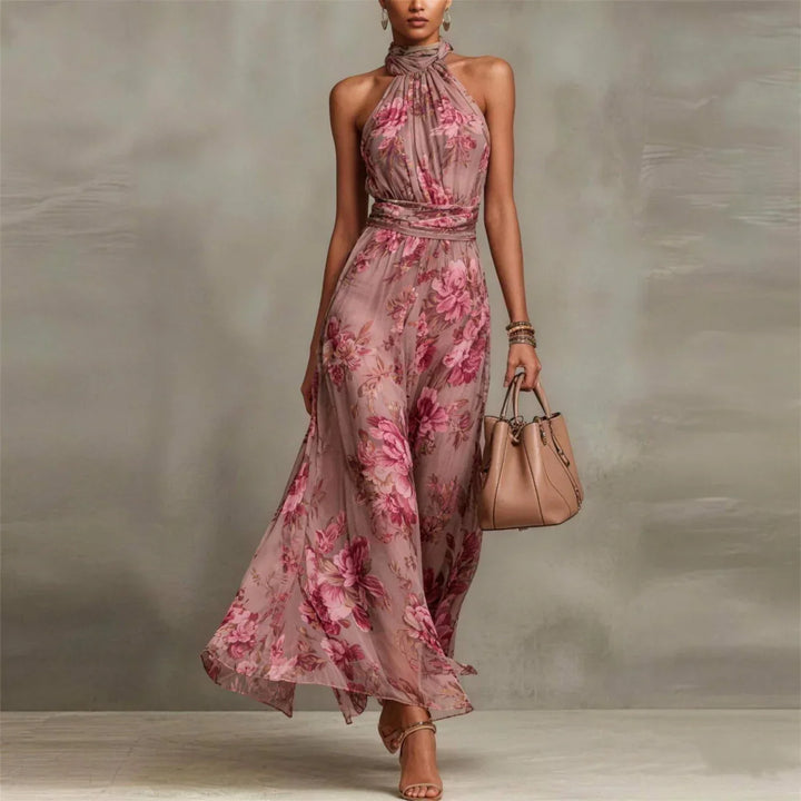 Vanna | Floral Halter Maxi Dress