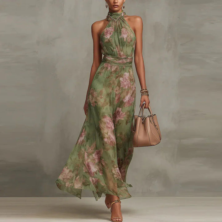 Vanna | Floral Halter Maxi Dress
