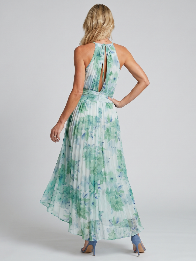 PORTIA | FLORAL HALTER DRESS FOR WOMEN