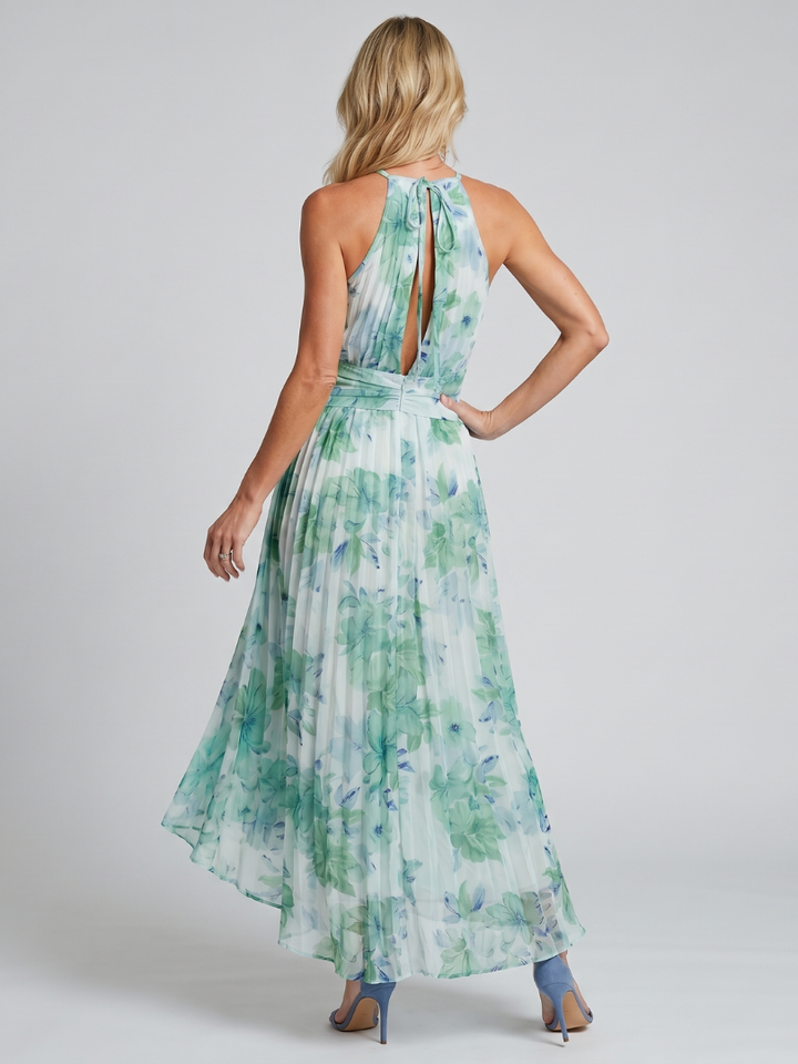 PORTIA | FLORAL HALTER DRESS FOR WOMEN