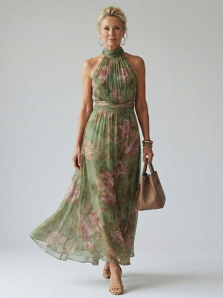 MIRELLE | RUFFLE HALTER DRESS FOR WOMEN