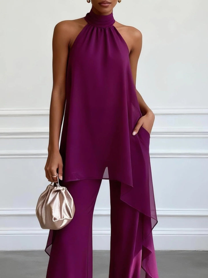 Vivienne | Halter Top & Pants Two-Piece Set
