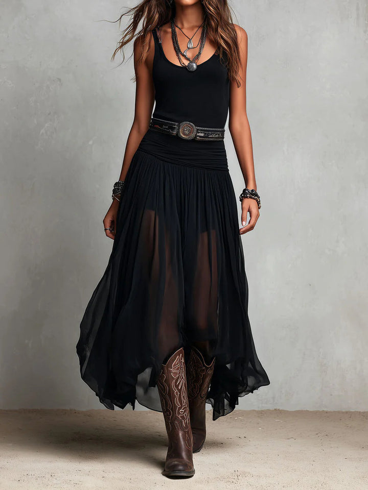 Giselle™ | Tank & Tulle-Skirt Maxi Dress