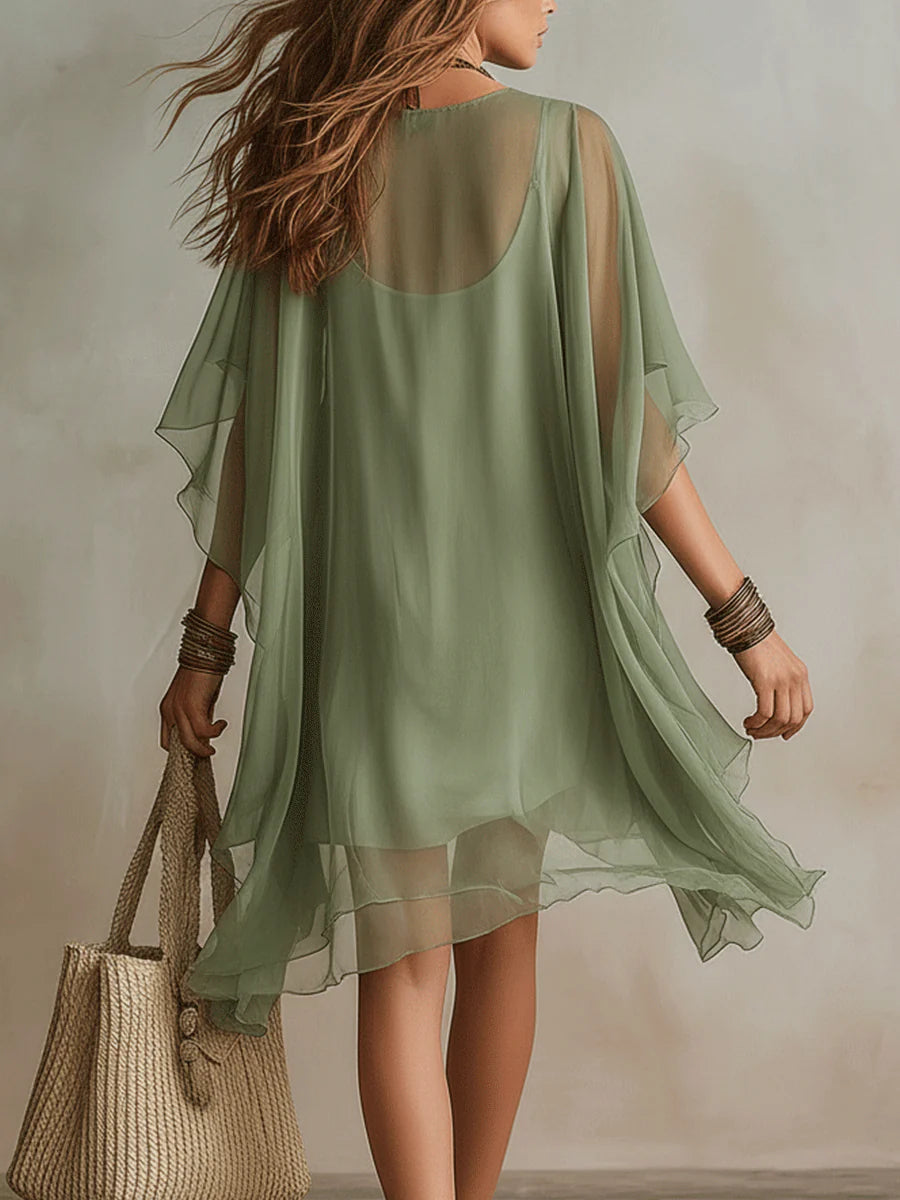 Wren™ | V-Neck Layered Flowy Mini Dress