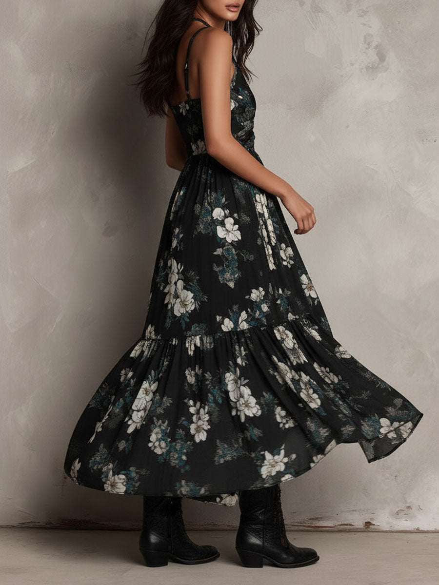 Esmé™ | Bohemian Strapless Floral Maxi Dress