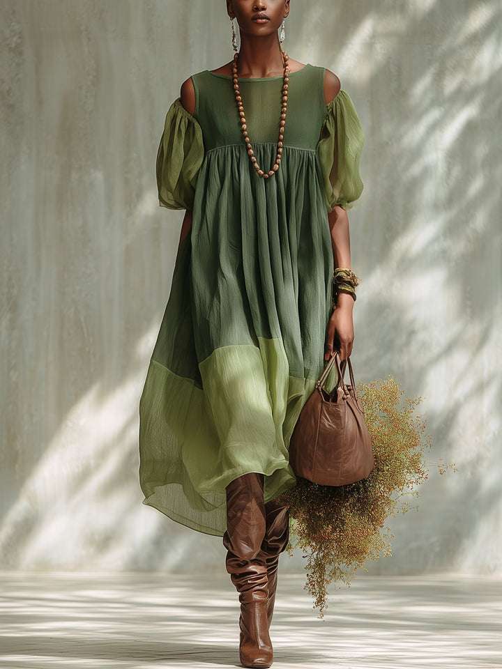 Maren | Off-Shoulder Chiffon Midi Dress