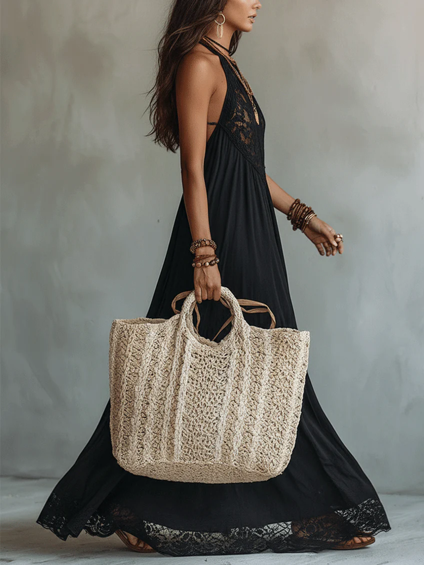 Seraphina™ | Bohemian Lace-Trimmed Maxi Dress