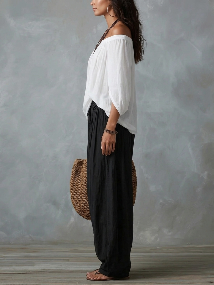 Bianca | Off-Shoulder Top & Lantern Pants Set