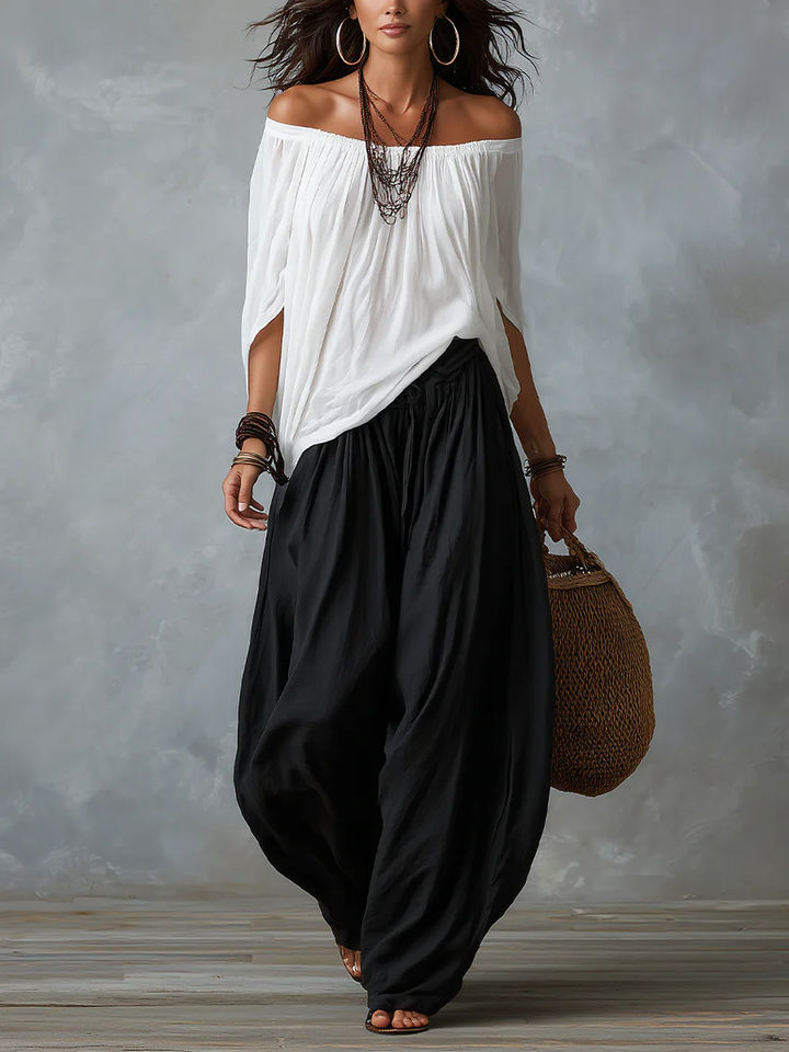 Bianca | Off-Shoulder Top & Lantern Pants Set