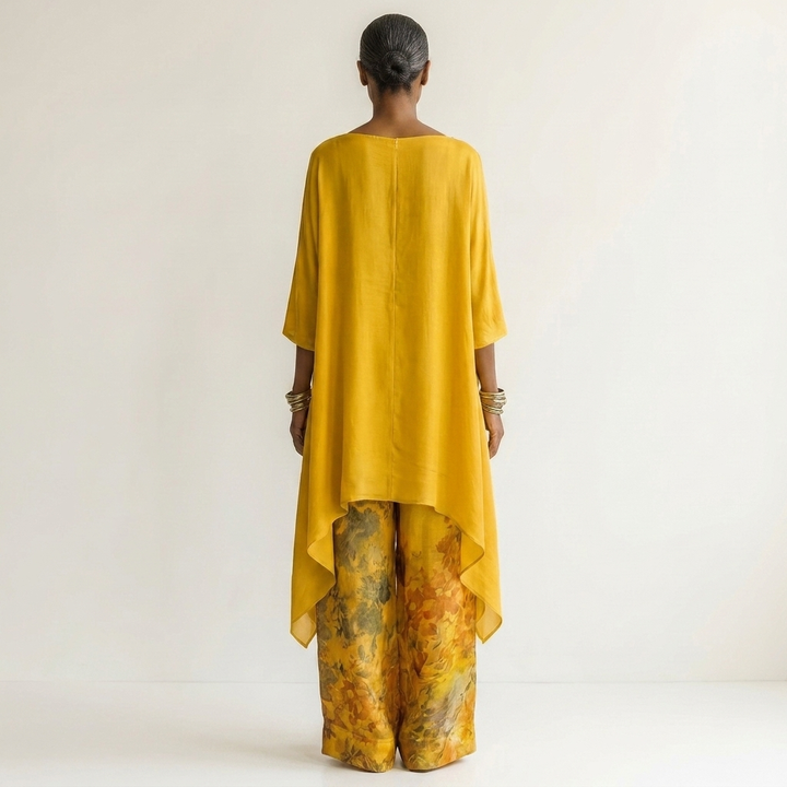 Cariola - Cotton-Silk Two-Piece Set with Asymmetric Tunic