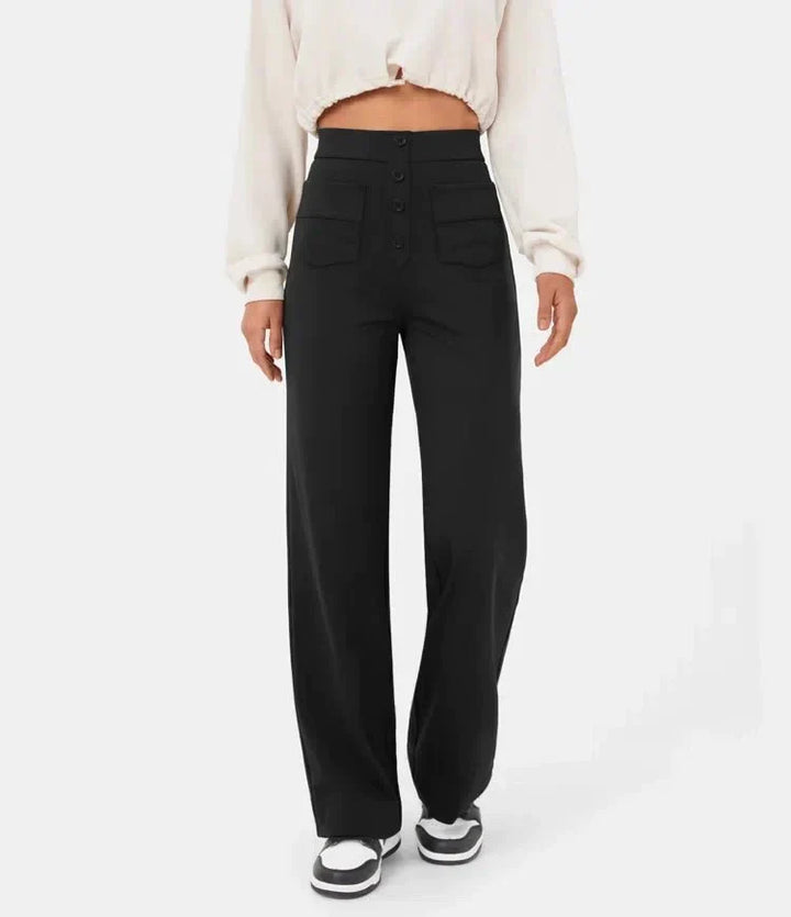 High waist casual elastic pants