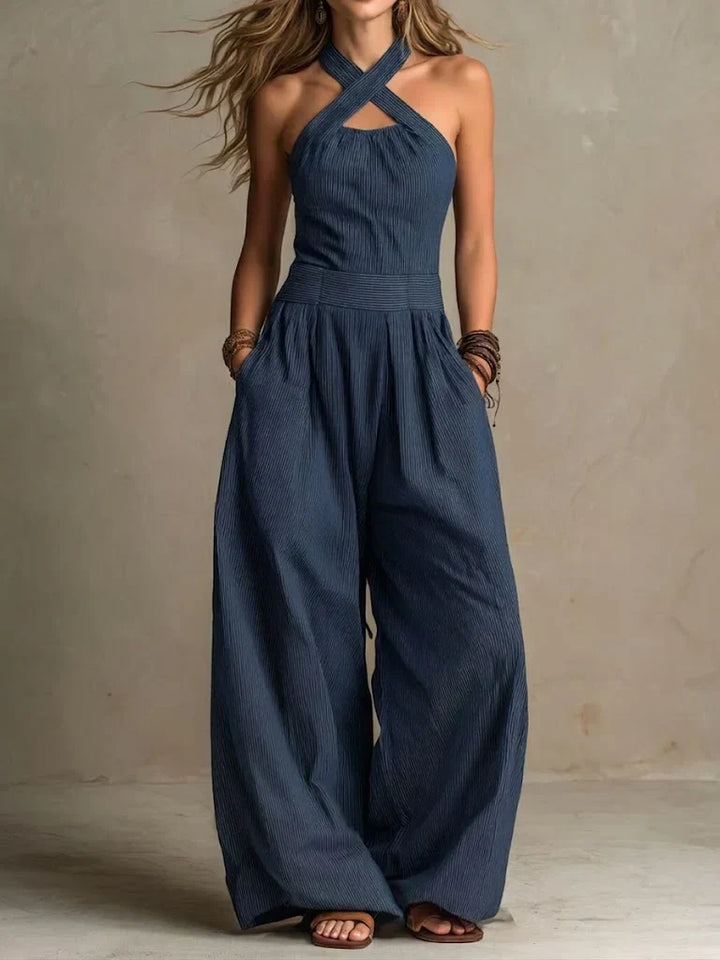 Bianca | Jumpsuit with an Elegant Cross Neckline